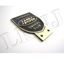 LAND ROVER OWNERS CLUB OVERSEAS NEW ORIGINAL BADGE BRONZE BLACK / GOLD CAST