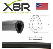 MEDIUM BLACK RUBBER U CHANNEL EDGING EDGE PROTECT PROTECTION TRIM SEAL FLEXIBLE PART NUMBER: X8R0110