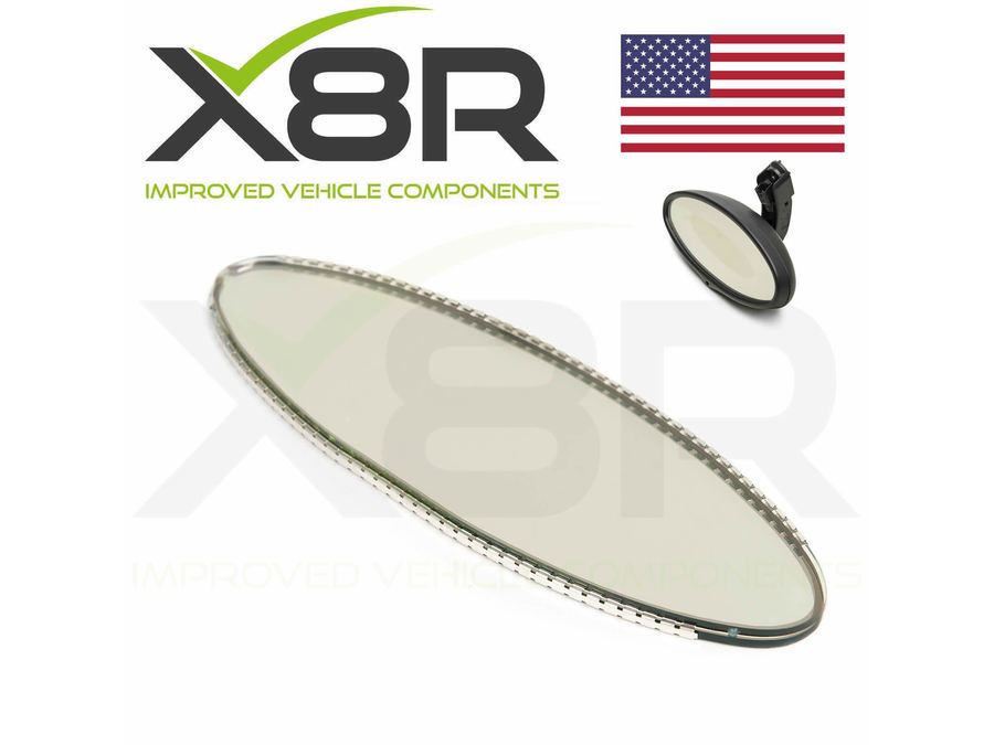 BMW E46 M3 OVAL REAR VIEW MIRROR AUTO  DIM DIMMING REPLACEMENT GLASS CELL PART NUMBER: X8R0073