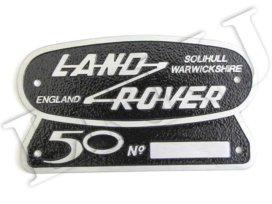 LAND ROVER SOLIHULL WARWICKSHIRE 50TH ANNIVERSARY ORIGINAL BADGE ENGRAVING