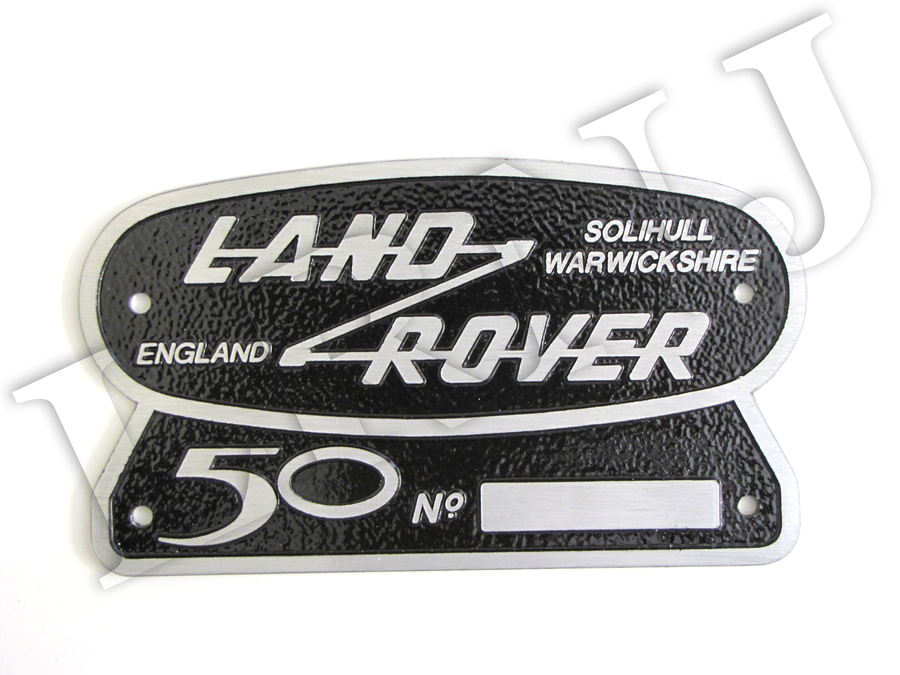 LAND ROVER SOLIHULL WARWICKSHIRE 50TH ANNIVERSARY ORIGINAL BADGE ENGRAVING