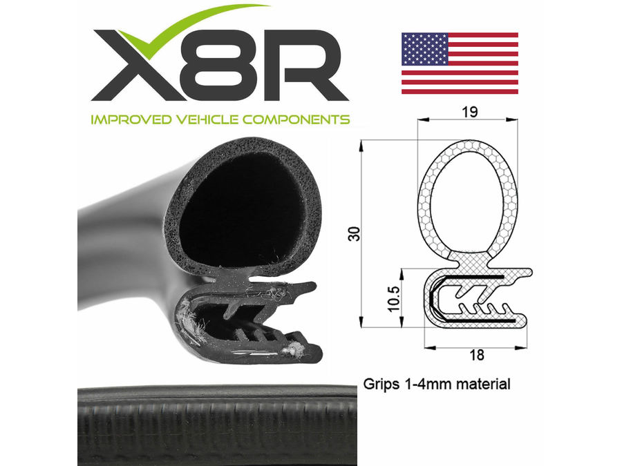 X LARGE CAR DOOR BOOT BONNET RUBBER EDGE EDGING TRIM SEAL PROTECT PROTECTION PART NUMBER: X8R0117 / X8R117