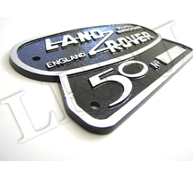 LAND ROVER SOLIHULL WARWICKSHIRE 50TH ANNIVERSARY ORIGINAL BADGE ENGRAVING