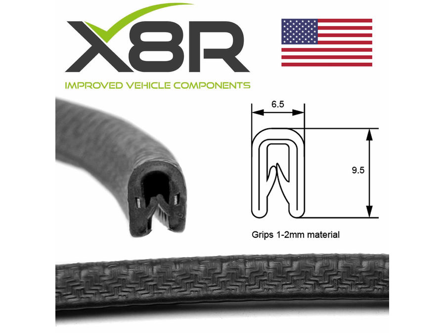 SMALL BLACK RUBBER EDGE PROTECTOR TRIM SEAL MOPED SCOOTER SHIELD CORNER PROTECT PART NUMBER: X8R0105 / X8R105
