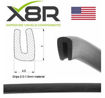 SMALL BLACK RUBBER U CHANNEL EDGING SEAL TRIM EDGE PROTECT PROTECTION CAR VAN PART NUMBER: X8R0109