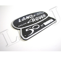 LAND ROVER SOLIHULL WARWICKSHIRE 50TH ANNIVERSARY ORIGINAL BADGE ENGRAVING