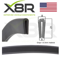 Large Rubber U Channel Edging Edge Trim Black Seal Push Fit Deep 2mm 3mm Strip Part Number: X8R0122