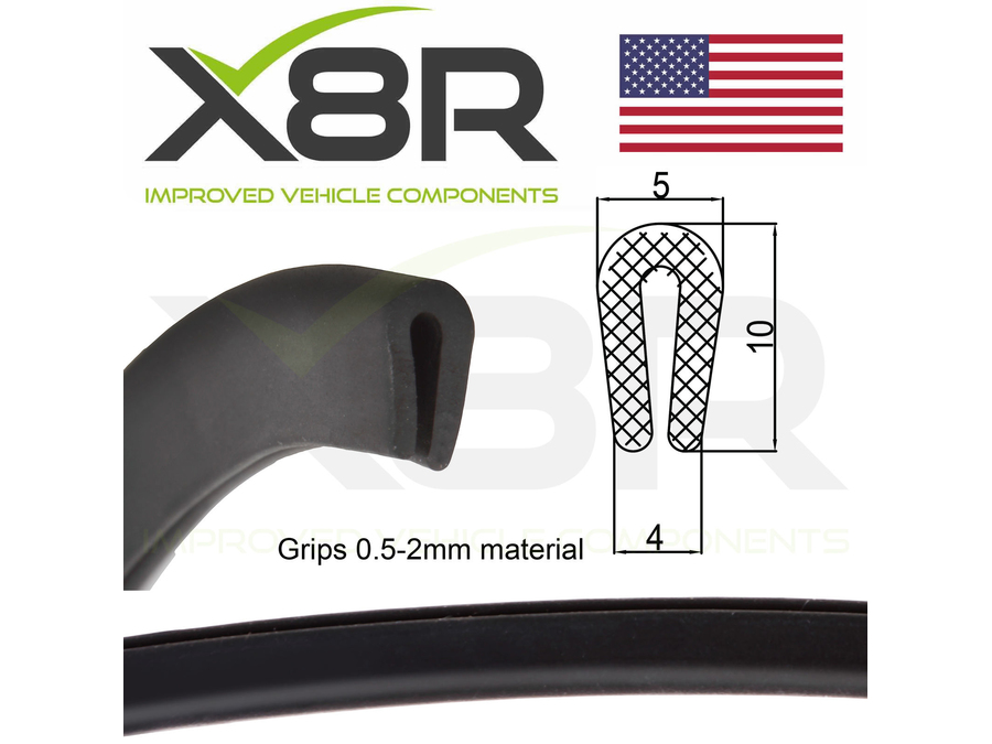 Car Door / Boot Black Rubber U Channel Edging Trim Seal Protection Strip Bumper Part Number: X8R0123