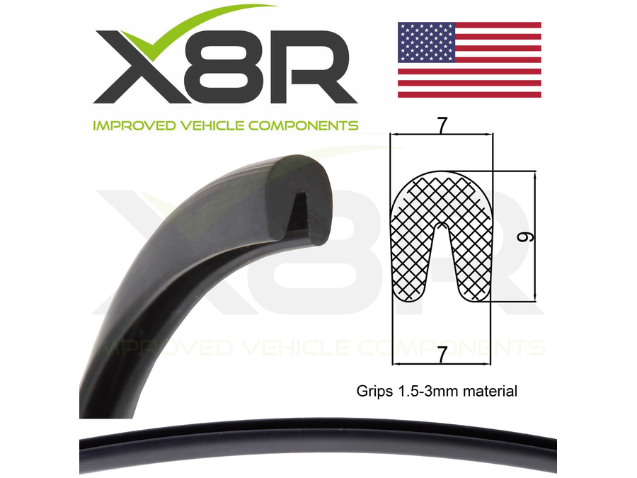 Small Car Black Rubber U Edge Channel Edging Protect Trim Seal Fits 1mm 2mm Part Number: X8R0125