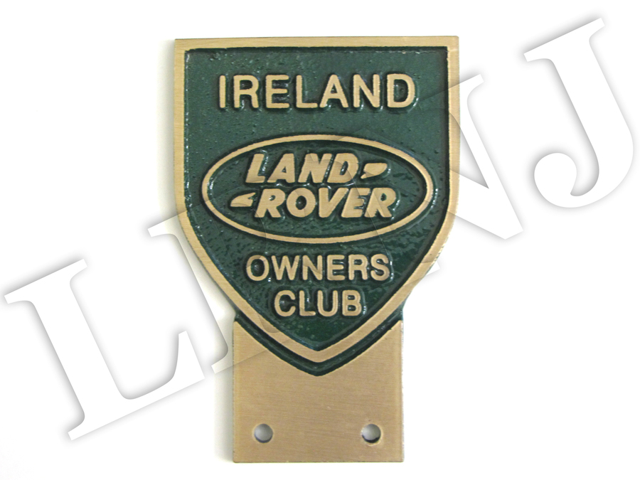 LAND ROVER OWNERS CLUB IRELAND NEW ORIGINAL BADGE PLATE BRONZE CAST
